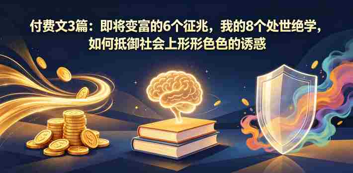 付费文3篇:即将变富的6个征兆,我的8个处世绝学,如何抵御社会上形形色色的诱惑-OG资源站
