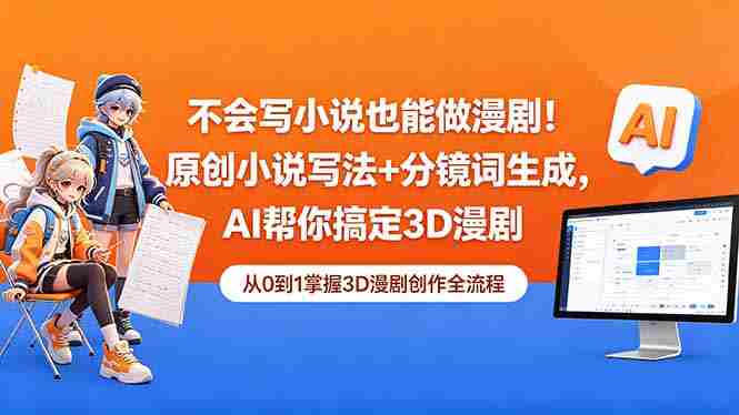 （18512期）不会写小说也能做漫剧！原创小说写法+分镜词生成，AI帮你搞定3D漫剧-OG资源站