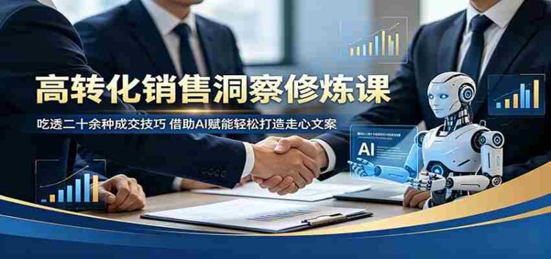 高转化销售洞察修炼课：吃透二十余种成交技巧，借助AI赋能轻松打造走心文案-OG资源站