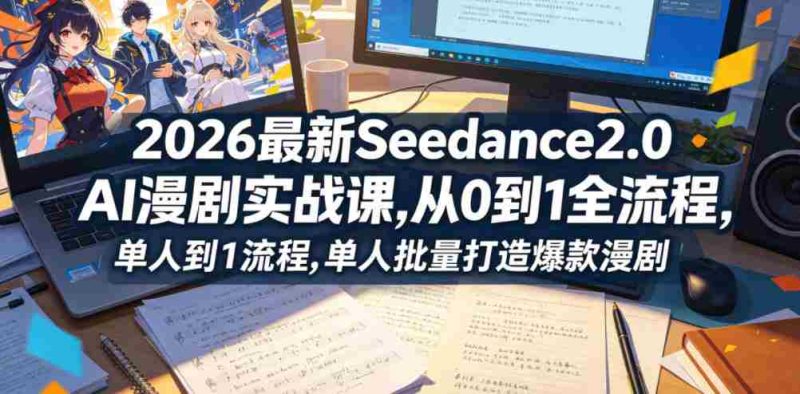 2026最新Seedance2.0 AI漫剧实战课,，从0到1全流程，单人批量打造爆款漫剧-OG资源站
