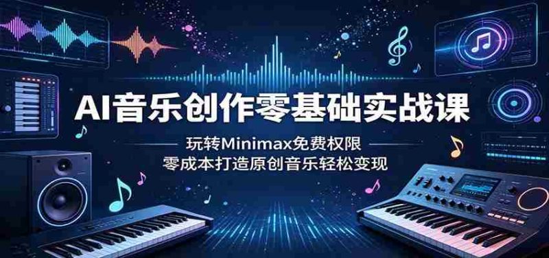 AI音乐创作零基础实战课：玩转Minimax免费权限，零成本打造原创音乐轻松变现-OG资源站
