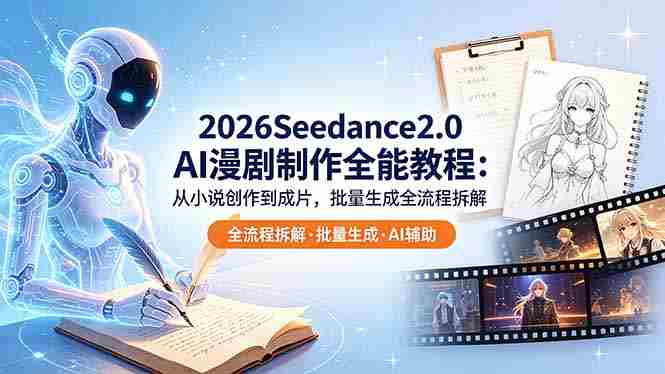 （18537期）2026Seedance2.0 AI制作全能教程：从小说创作到成片，批量生成全流程拆解-OG资源站