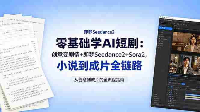 （18537期）零基础学AI短剧：创意变剧情+即梦Seedance2+Sora2，小说到成片全链路-OG资源站