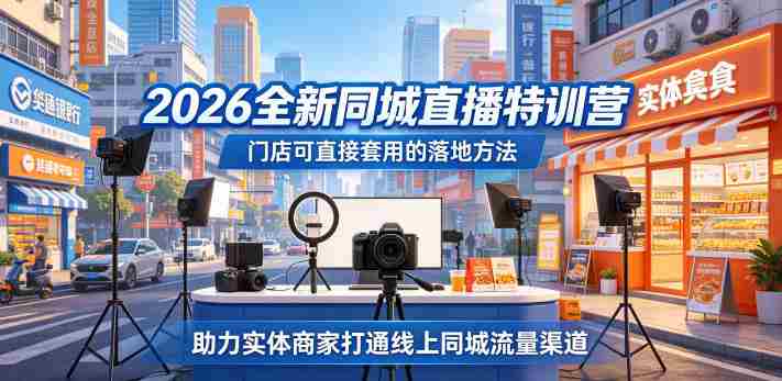 2026全新同城直播特训营,门店可直接套用的落地方法,助力实体商家打通线上同城流量渠道-OG资源站