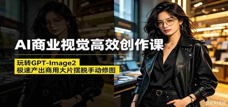 AI商业视觉高效创作课：玩转GPT-Image2，极速产出商用大片摆脱手动修图-OG资源站
