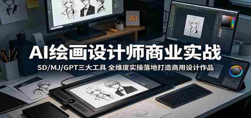 AI绘画设计师商业实战:SD/MJ/GPT三大工具,全维度实操落地打造商用设计作品-OG资源站