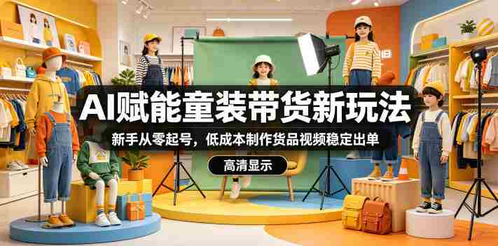 AI赋能童装带货新玩法,新手从零起号,低成本制作货品视频稳定出单-OG资源站