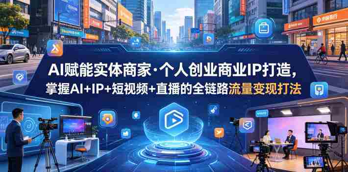 AI赋能实体商家·个人创业商业IP打造，掌握AI+IP+短视频+直播的全链路流量变现打法-OG资源站