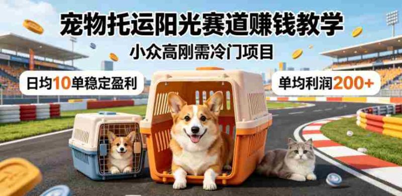 宠物托运阳光赛道賺钱教学，小众高刚需冷门项目，日均10单稳定盈利，单均利润200+-OG资源站