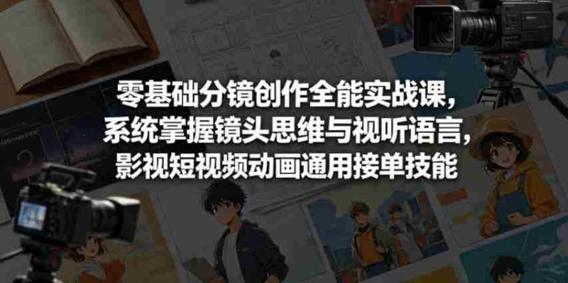 零基础分镜创作全能实战课，系统掌握镜头思维与视听语言，影视短视频动画通用接单技能-OG资源站