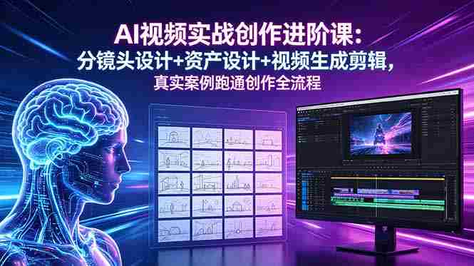 (18596期)AI视频实战创作进阶课:分镜头设计+资产设计+视频生成剪辑,真实案例跑通创作全流程-OG资源站