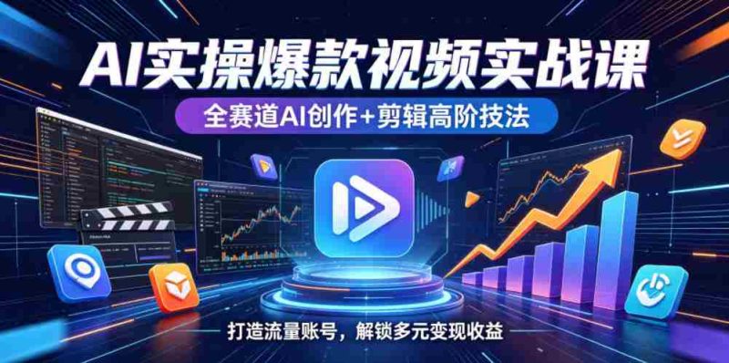 AI实操爆款视频实战课,全赛道AI创作+剪辑高阶技法,打造流量账号,解锁多元变现收益-OG资源站