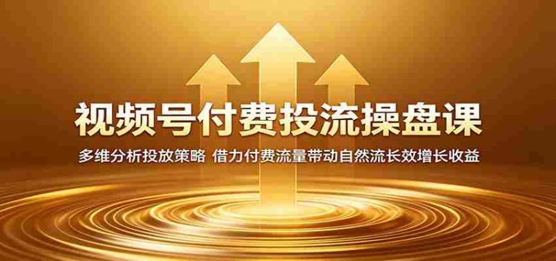 视频号付费投流操盘课:多维分析投放策略,借力付费流量带动自然流长效增长收益-OG资源站