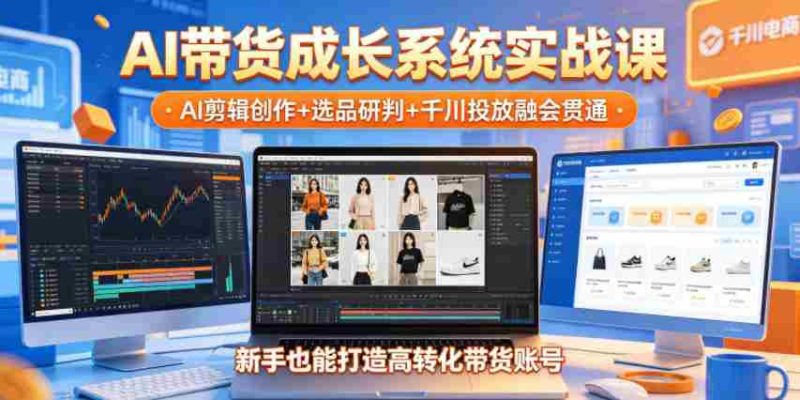 AI带货成长系统实战课,AI剪辑创作+选品研判+千川投放融会贯通,新手也能打造高转化带货账号(更新2026年)-OG资源站