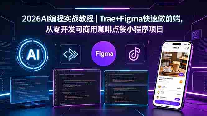 (18627期)2026AI编程实战教程|Trae+Figma快速做前端,从零开发可商用咖啡点餐小程序项目-OG资源站