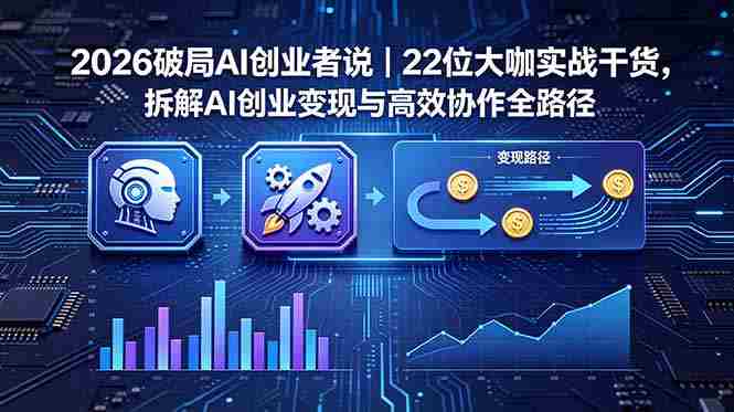 （18628期）2026 破局 AI 创业者说｜22 位大咖实战干货，拆解 AI 创业变现与高效协作全路径-OG资源站