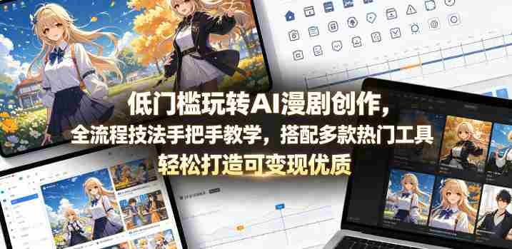 低门槛玩转AI漫剧创作，全流程技法手把手教学，搭配多款热门工具，轻松打造可变现优质作品-OG资源站