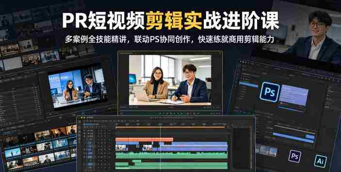 PR短视频剪辑实战进阶课,多案例全技能精讲,联动PS协同创作,快速练就商用剪辑能力-OG资源站