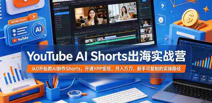 YouTube AI Shorts出海实战营,从0开始教AI制作Shorts,开通YPP变现,月入万刀,新手可复制的实操路径-OG资源站
