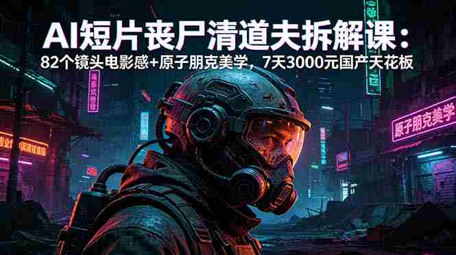 （18649期）AI短片《丧尸清道夫》拆解课：82个镜头电影感+原子朋克美学，7天3000元国产天花板-OG资源站