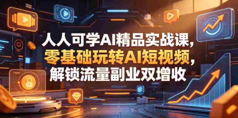 人人可学AI精品实战课，零基础玩转AI短视频，解锁流量副业双增收-OG资源站