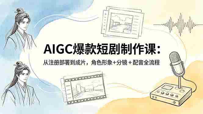 (18676期)AIGC爆款短剧制作课:从注册部署到成片,角色形象+分镜+配音全流程-OG资源站