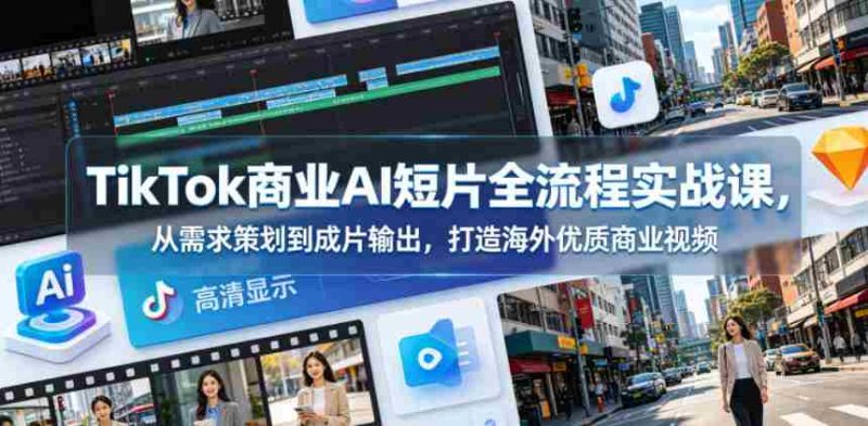 TikTok商业AI短片全流程实战课,从需求策划到成片输出,打造海外优质商业视频-OG资源站