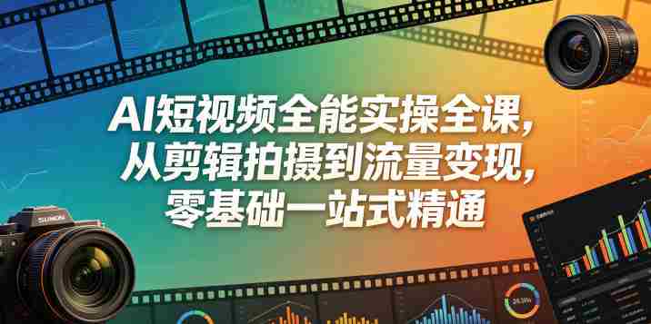 AI短视频全能实操全课,从剪辑拍摄到流量变现,零基础一站式精通-OG资源站