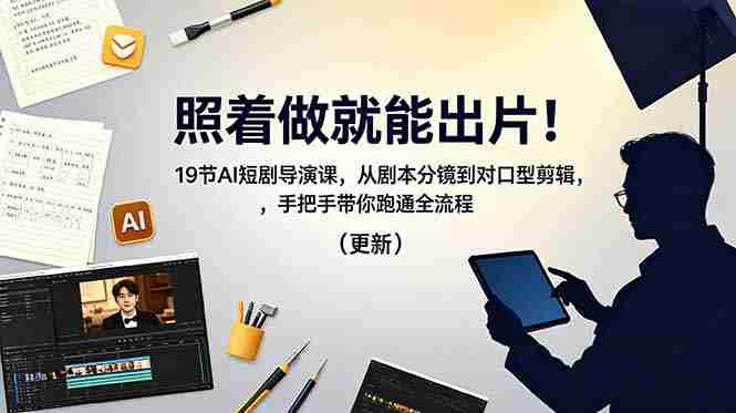 (18694期)照着做就能出片!19节AI短剧导演课,从剧本分镜到对口型剪辑,手把手带你跑通全流程(更新)-OG资源站