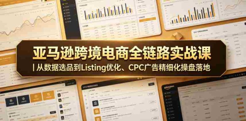 亚马逊跨境电商全链路实战课|从数据选品到Listing优化、CPC广告精细化操盘落地-OG资源站