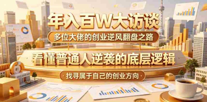 年入百W大访谈,多位大佬的创业逆风翻盘之路,看懂普通人逆袭的底层逻辑,找寻属于自己的创业方向-OG资源站