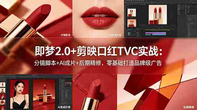 (18729期)即梦2.0+剪映口红TVC实战:分镜脚本+AI成片+后期精修,零基础打造品牌级广告-OG资源站