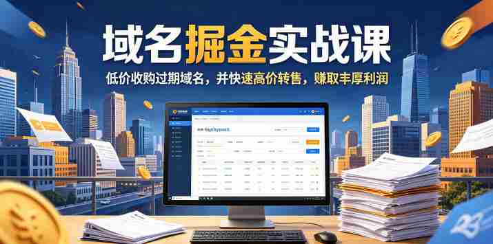 域名交易掘金实战课，低价收购过期域名，并快速高价转售，賺取丰厚利润【原创双语字幕】-OG资源站