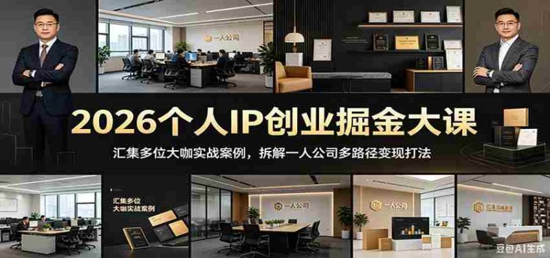 2026个人IP创业掘金大课：汇集多位大咖实战案例，拆解一人公司多路径变现打法-OG资源站