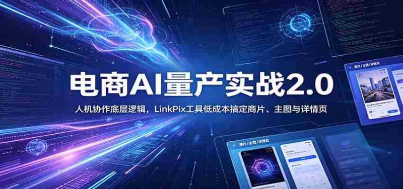 电商人AI量产实战2.0:人机协作底层逻辑,LinkPix工具低成本搞定商片、主图与详情页-OG资源站