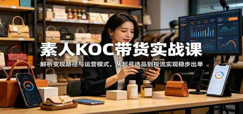 素人KOC带货实战课:解析变现路径与运营模式,从起号选品到投流实现稳步出单-OG资源站
