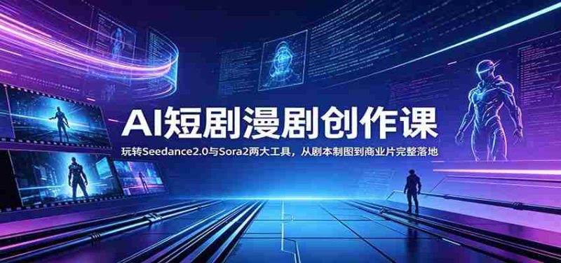 AI短剧漫剧创作课：玩转Seedance2.0与 Sora2两大工具，从剧本制图到商业片完整落地-OG资源站