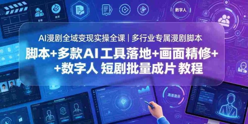 AI漫剧全域变现实操全课|多行业专属漫剧脚本+多款AI工具落地+画面精修+数字人短剧批量成片全教程-OG资源站