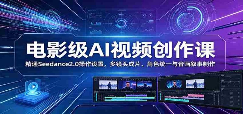 电影级AI视频创作课：精通Seedance2.0操作设置，多镜头成片、角色统一与音画叙事制作-OG资源站