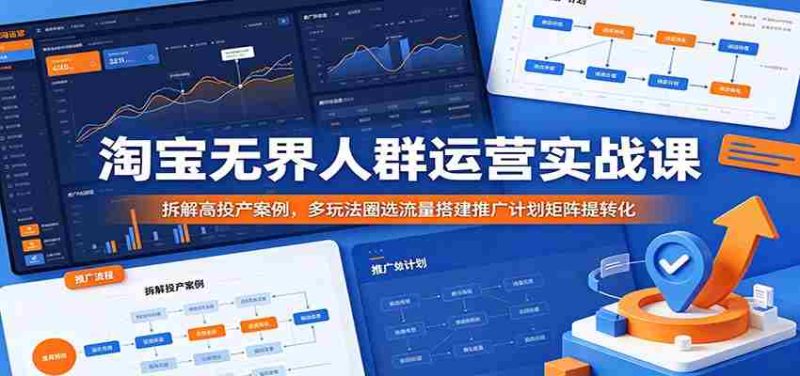 淘宝无界人群运营实战课：拆解高投产案例，多玩法圈选流量搭建推广计划矩阵提转化-OG资源站