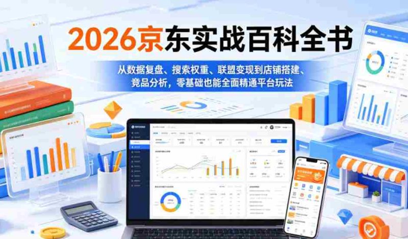 2026京东实战百科全书,从数据复盘、搜索权重、联盟变现到店铺搭建、竞品分析,零基础也能全面精通平台玩法-OG资源站