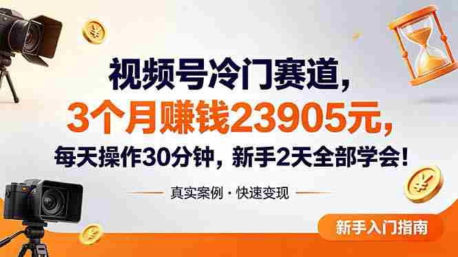 （18799期）视频号冷门赛道，3个月变现23905元，新手2天学会 每天操作30分钟！-OG资源站