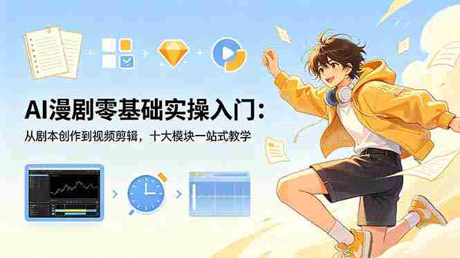（18812期）AI漫剧零基础实操入门：从剧本创作到视频剪辑，十大模块一站式教学-OG资源站