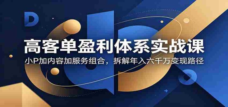 高客单盈利体系实战课：小P加内容加服务组合，拆解年入六千万变现路径-OG资源站