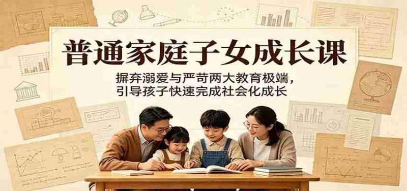 普通家庭子女成长课：摒弃溺爱与严苛两大教育极端，引导孩子快速完成社会化成长-OG资源站