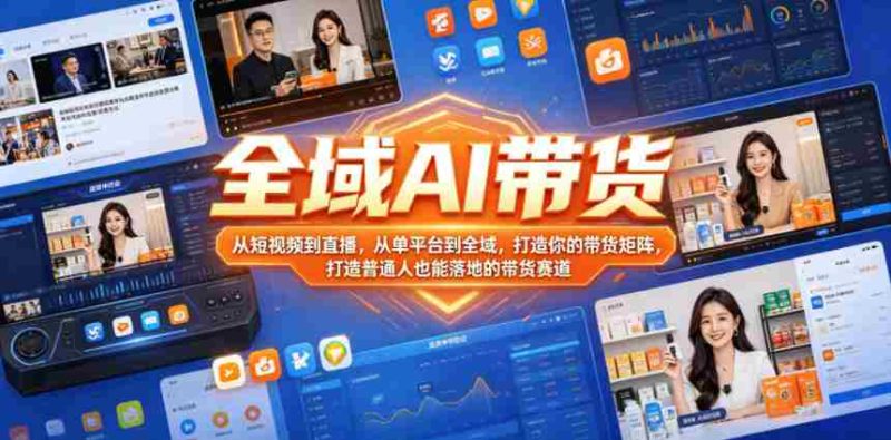 全域AI带货，从短视频到直播，从单平台到全域，打造你的带货矩阵，打造普通人也能落地的带货赛道（0610更新）-OG资源站