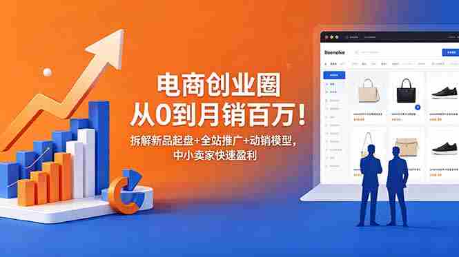 （18831期）电商创业圈从0到月销百万！拆解新品起盘+全站推广+动销模型，中小卖家快速盈利-OG资源站