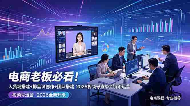 （18845期）电商老板必看！人货场搭建+排品设计+素材创作+团队搭建，2026视频号直播全链路运营-OG资源站