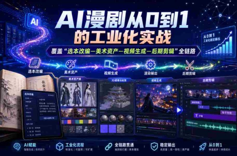 AI漫剧从0到1的工业化实战，覆盖“选本改编—美术资产—视频生成—后期剪辑”全链路（更新6月）-OG资源站