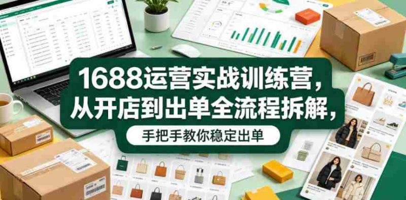 1688运营实战训练营，从开店到出单全流程拆解，手把手教你稳定出单-OG资源站
